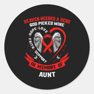 Loss Of Loved One Aunt Heart Disease Awareness Pro Classic Round Sticker