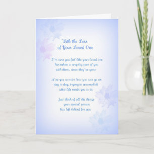 Loss of Loved One Original Poetry Greeting Card