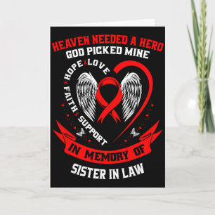 Loss Of Loved One Sister In Law Heart Disease Awar Card
