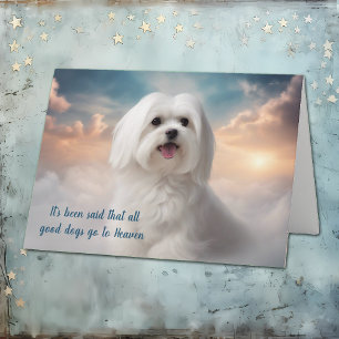Loss of Maltese Dog Heaven Sympathy Holiday Card