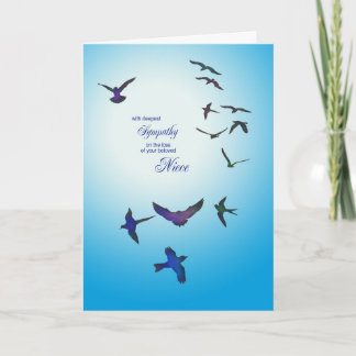 Loss of niece, sympathy card, flying birds card