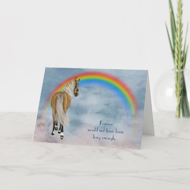 Loss of Palomino Horse Condolence Sympathy Card (Front)