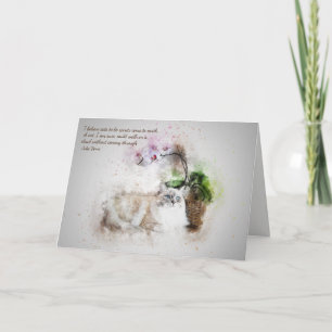 Loss of Pet Cat Jules Verne Quote Custom Sympathy Card
