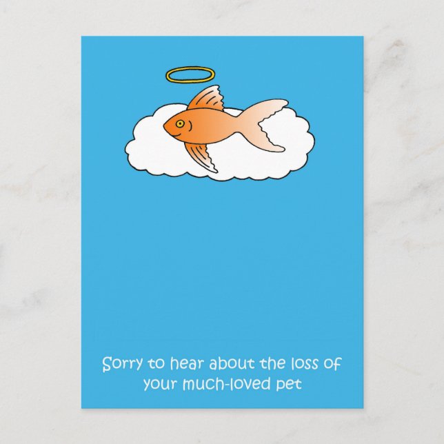 Loss of Pet Fish Sympathy Postcard (Front)
