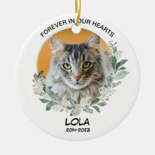 Loss of Pet Gift Custom Photo Cat Memorial Ceramic Tree Decoration
