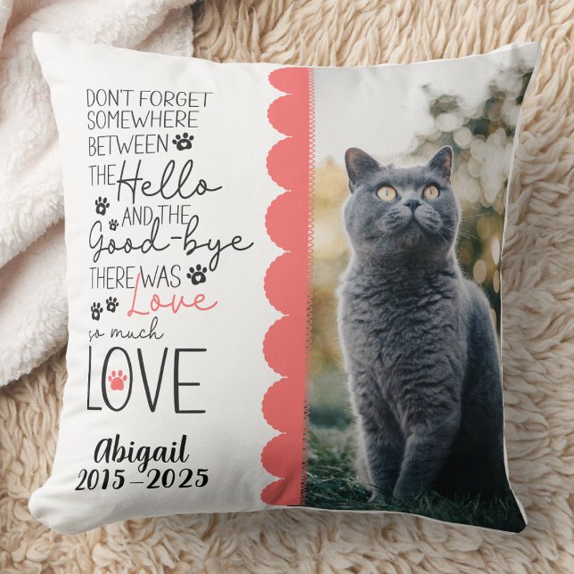 Loss of Pet Memorial Photo Pillow (Personalized Pet Photo Memorial Pillow)