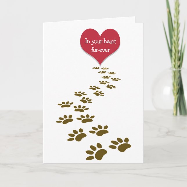 Loss of Pet Pawprints and Heart Card (Front)