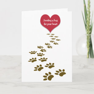 Loss of Pet Pawprints and Heart  Card
