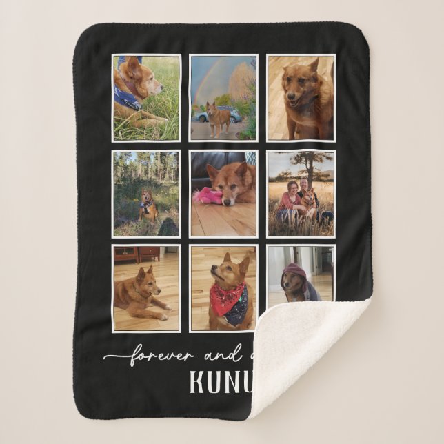 Loss of Pet Personalised Memorial Photo Collage Sh Sherpa Blanket (Front)