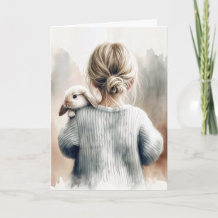 Loss of Pet Rabbit Watercolor Card