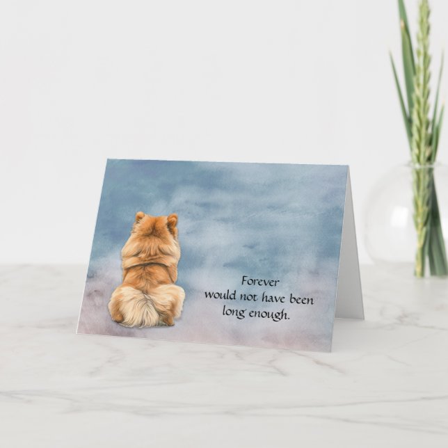 Loss of Pomeranian Condolence Sympathy Holiday Card (Front)