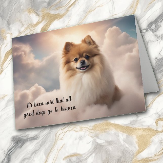 Loss of Pomeranian Dog Heaven Sympathy Card (Creator Uploaded)