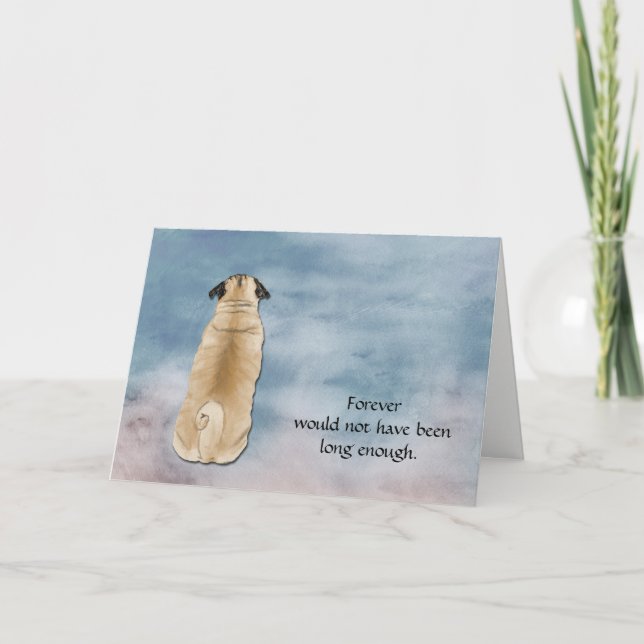 Loss of Pug Condolence Sympathy Card (Front)