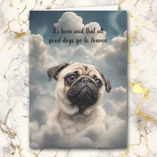 Loss of Pug Dog Heaven Sympathy Card