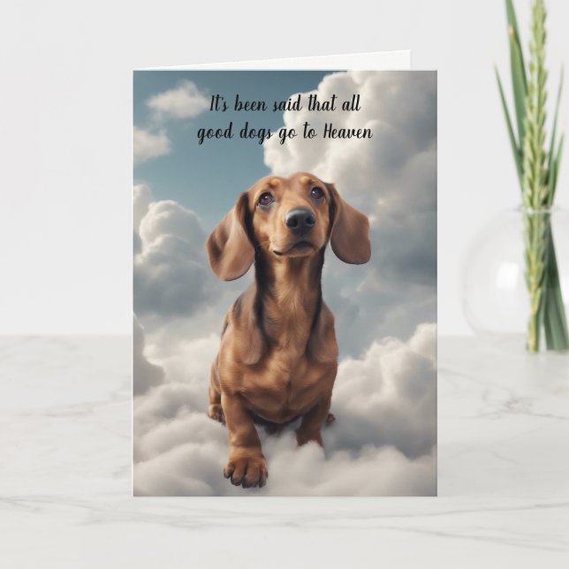 Loss of Red Dachshund Dog Heaven Sympathy Card (Front)