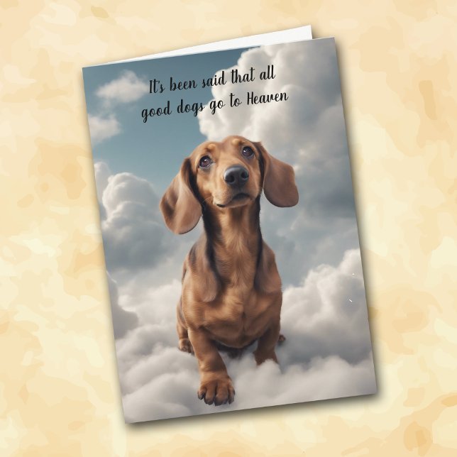 Loss of Red Dachshund Dog Heaven Sympathy Card (Creator Uploaded)