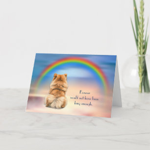 Loss of Red Pomeranian Dog Rainbow Sympathy Card