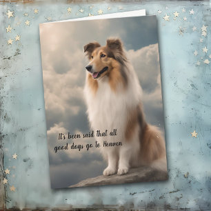 Loss of Rough Collie Dog Heaven Sympathy Holiday Card