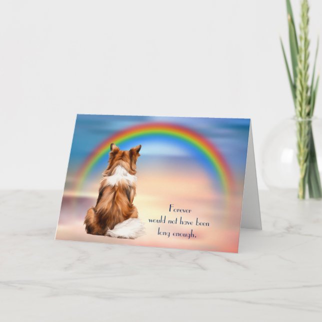 Loss of Shetland Sheepdog Rainbow Sympathy Card (Front)