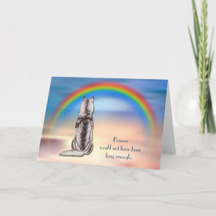 Loss of Siberian Husky Dog Rainbow Sympathy Card