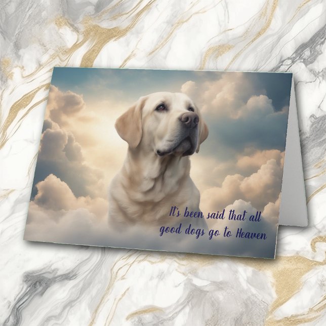 Loss of Yellow Labrador Retriever Heaven Sympathy Holiday Card (Creator Uploaded)