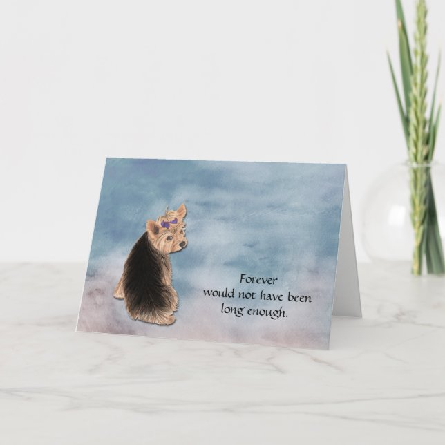 Loss of Yorkie Condolence Sympathy Card (Front)