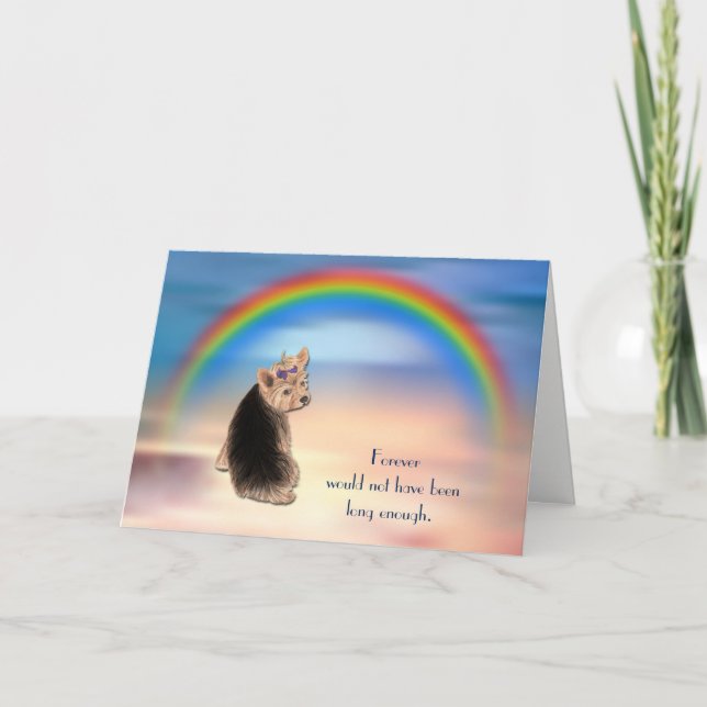 Loss of Yorkshire Terrier Rainbow Sympathy Card (Front)