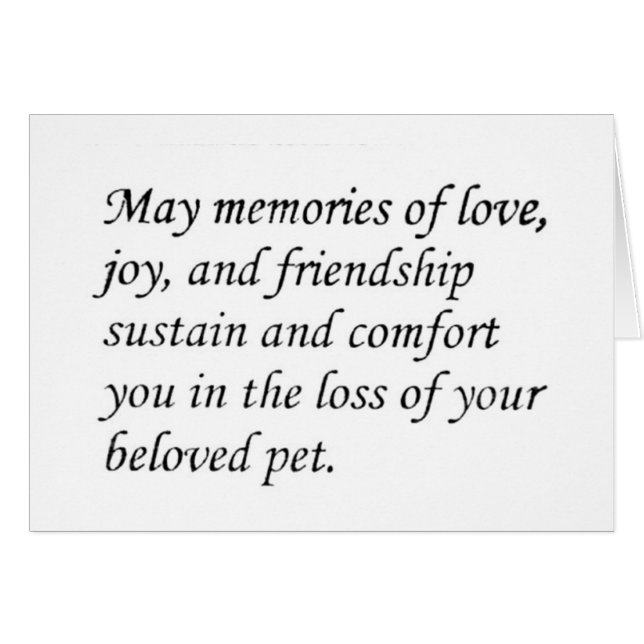 **LOSS OF YOUR PET** MEMORIES TO CHERISH (Front Horizontal)