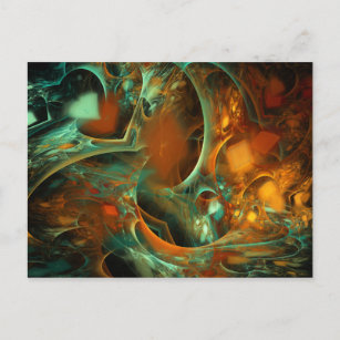 Lost Again Abstract Fractal Postcard