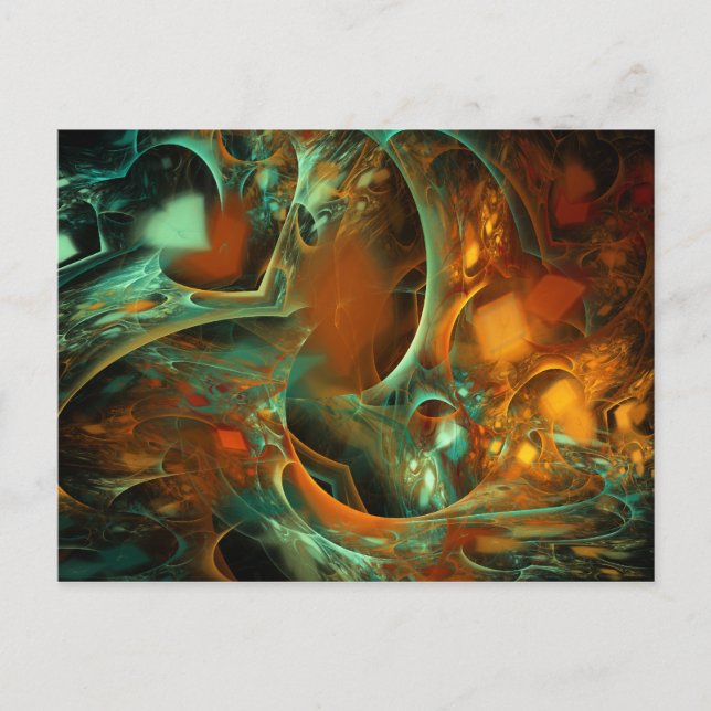 Lost Again Abstract Fractal Postcard (Front)