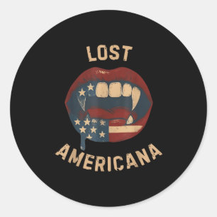 Lost Americana Vintage Vamre Patriotic Retro Usa Classic Round Sticker