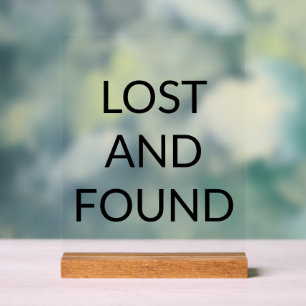 Lost And Found Area Acrylic Sign