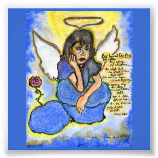 Lost Angel: Original Drawing Photo Print (Front)