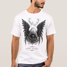 LOST ANGEL T-Shirt - Y2K Gothic Angel Wings Graphi