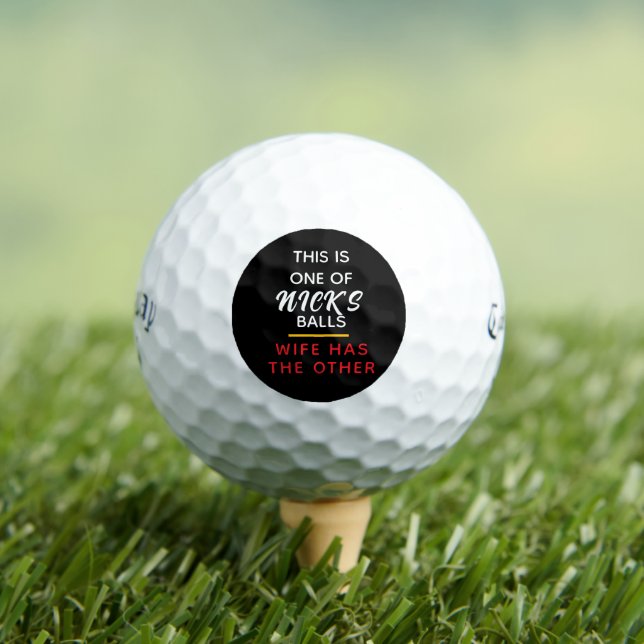 Lost Ball Message Golf Balls - Funny Personalised (Insitu Tee)