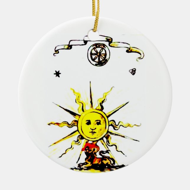 LOST BOOK OF NOSTRADAMUS CERAMIC TREE DECORATION (Front)