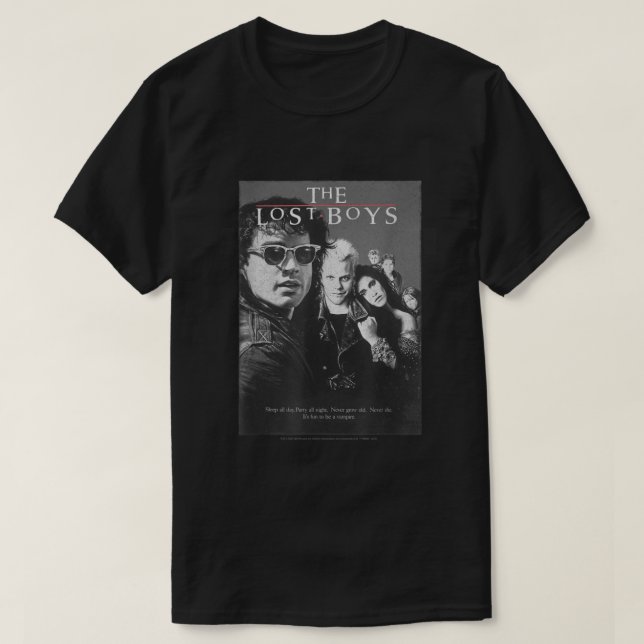 Lost Boys Group Shot Black  White Movie Poster  T-Shirt (Design Front)