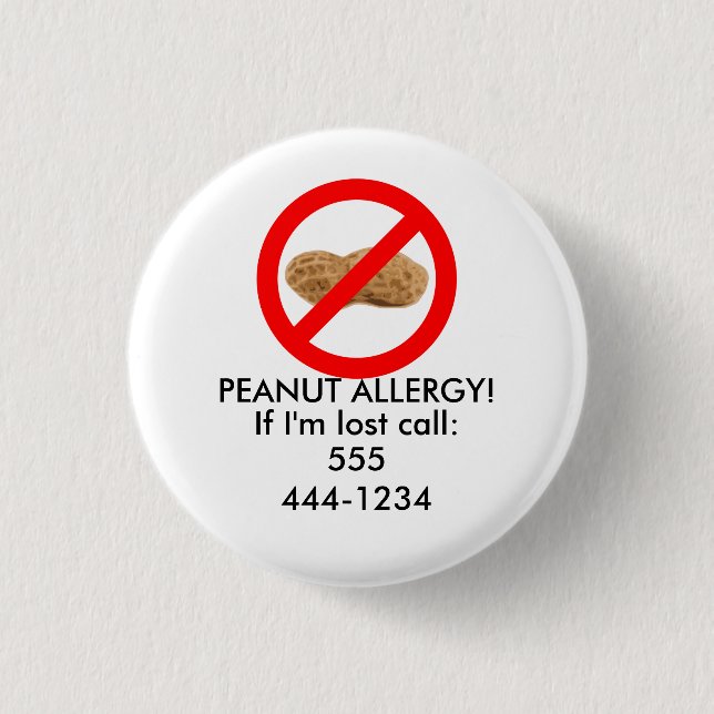 Lost Child ID with Peanut Allergy 3 Cm Round Badge (Front)
