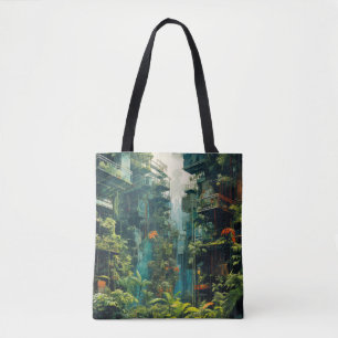 Lost City Concept Abstract Colourful Scenery Art Tote Bag