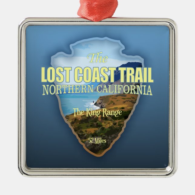 Lost Coast Trail (arrowhead) Metal Tree Decoration (Front)