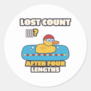 Lost Count After Four Lengths Swimming Duck Classic Round Sticker