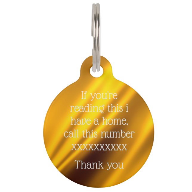 Lost dog pet tag (Front)