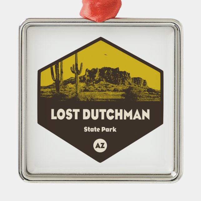 Lost Dutchman State Park Arizona Metal Tree Decoration (Front)