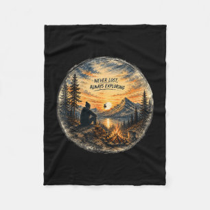 Lost exploring camping adventure hiking fleece blanket