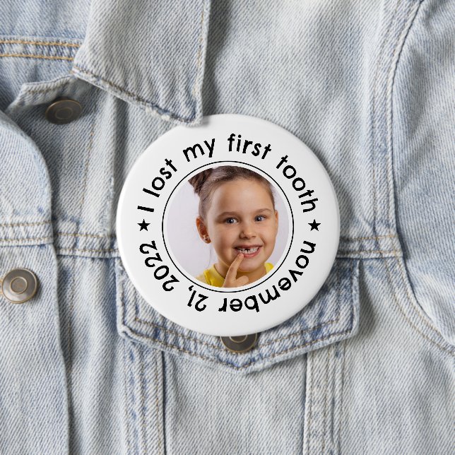 Lost First Tooth Kid's Congratulation Award Fun 10 Cm Round Badge (In Situ)