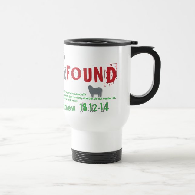 Lost & Found Christian travel mug (Right)