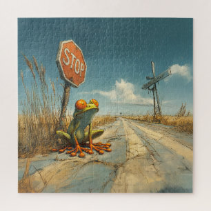 Lost Frog at Crossroads Jigsaw Puzzle
