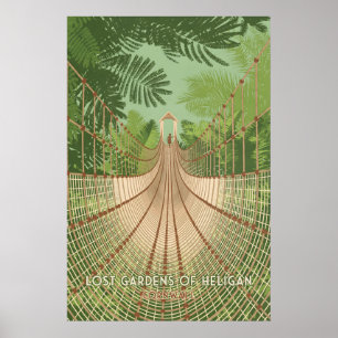 Lost Gardens of Heligan Cornwall Travel Poster