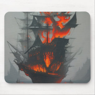 Lost Ghost Pirate Ship Mouse Mat