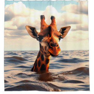 Lost Giraffe Shower Curtain